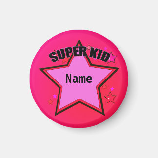 Imán Estrella Super Kid Nombre Personalizado Rosa Peque