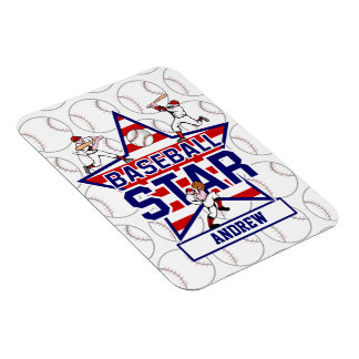 Imán Estrella y rayas de béisbol personalizadas