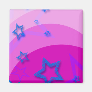 Imán Estrellas azules con rosa