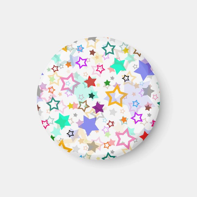 Imán Estrellas Coloridas Blancas  (Frente)