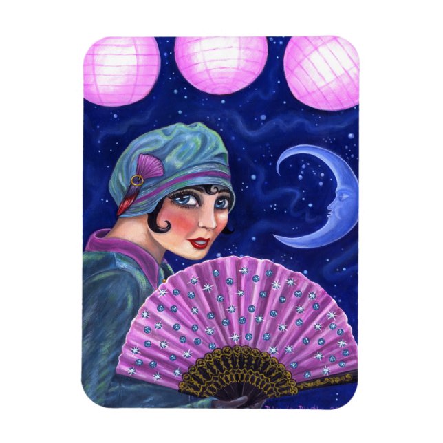 Imán Estrellas de la luna del Chica del Flapper de 2009 (Vertical)