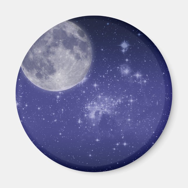 Imán Estrellas de luna y brillantes (Frente)