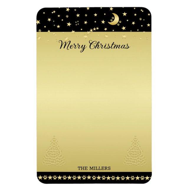 Imán Estrellas de Navidades brillantes de oro, trapos d (Vertical)