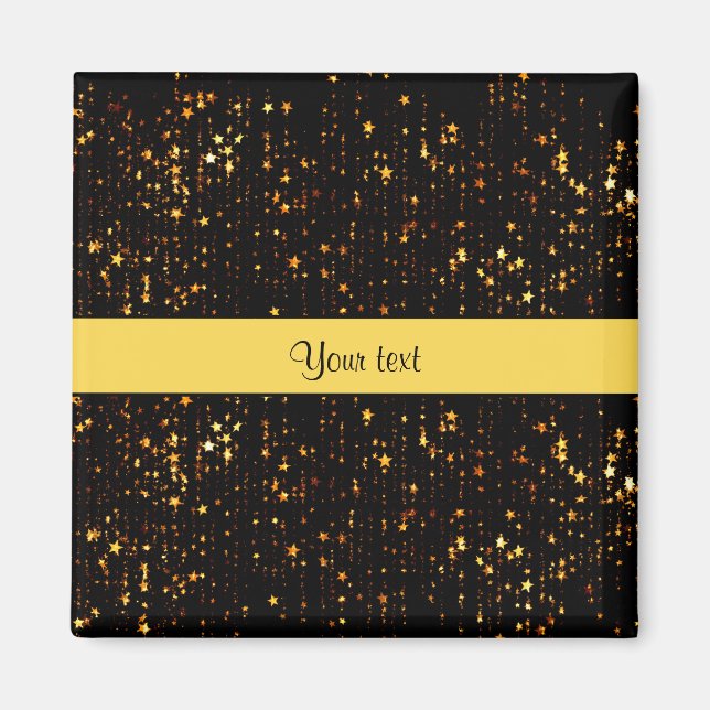 Imán Estrellas de Navidades de oro brillantes (Frente)