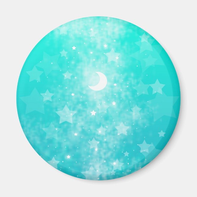 Imán Estrellas de papel y fantasía lunar arte celestial (Frente)