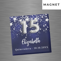 Estrellas de plata azul marino Quinceanera