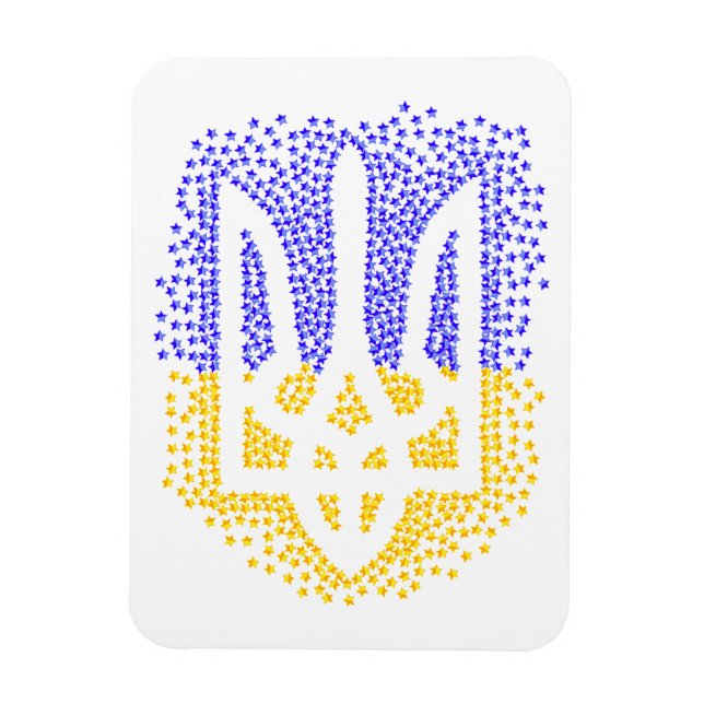 Imán Estrellas de tridente de heraldry de Ucrania (Vertical)