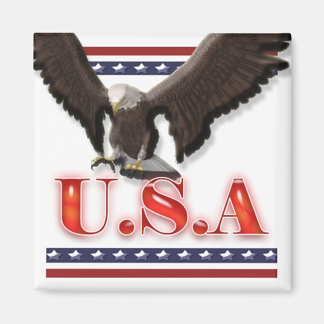 Imán Estrellas del águila de Estados Unidos Patriótico (Frente)