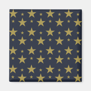 Imán Estrellas doradas sobre azul marino - Elegante y a