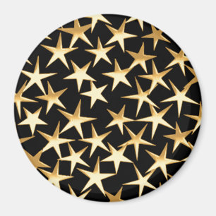 Imán Estrellas doradas sobre fondo negro