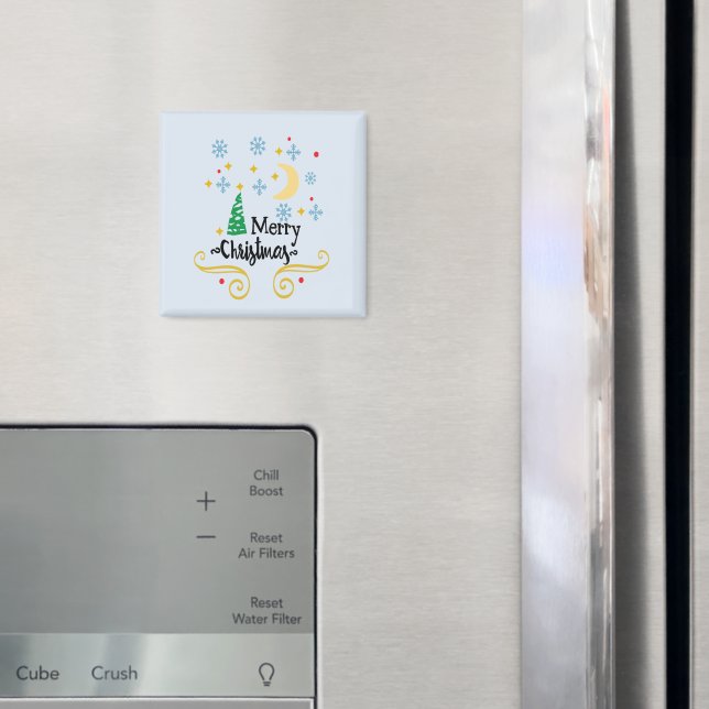 Imán Estrellas, luna, copos de nieve y Feliz Navidad, Z (In situ (nevera))