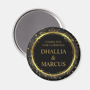 Imán Estrellas Negras Y Doradas Patrón Gótico