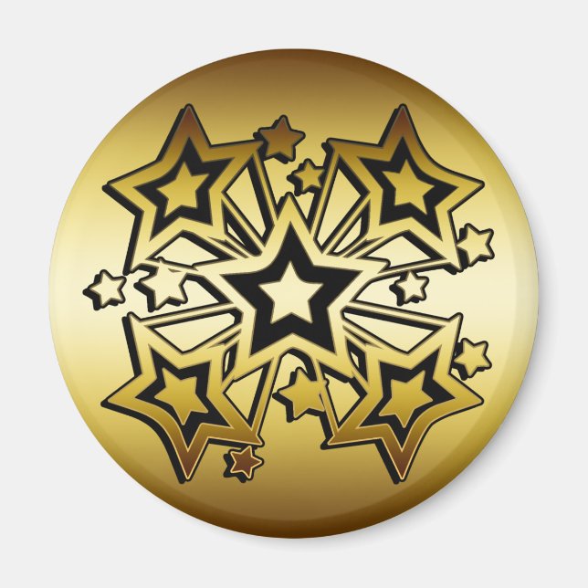 IMÁN ESTRELLAS NEGRAS Y ORO (Frente)