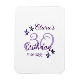 Imán Estrellas purpurinas moradas 30 años retro moderno