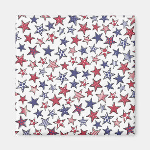 Imán Estrellas rojas blancas y azules América Patriótic