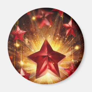 Imán Estrellas Rojas Metálicas Con Busto De Energía Dor