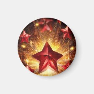 Imán Estrellas Rojas Metálicas Con Busto De Energía Dor