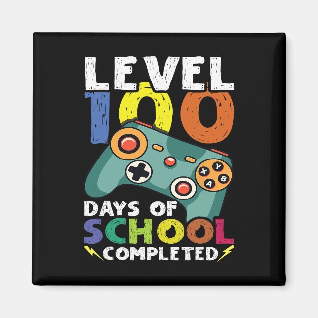 Imán Estudiante de 100 días de juego de video escolar (Frente)
