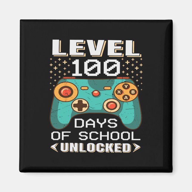 Imán Estudiante de 100 días de juego de video escolar (Frente)