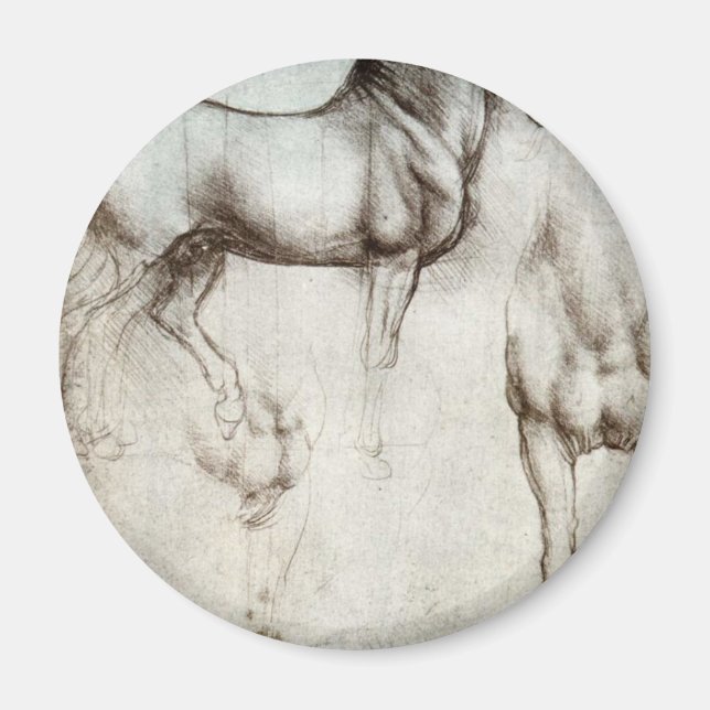 Imán Estudio de caballos - Leonardo da Vinci (Frente)