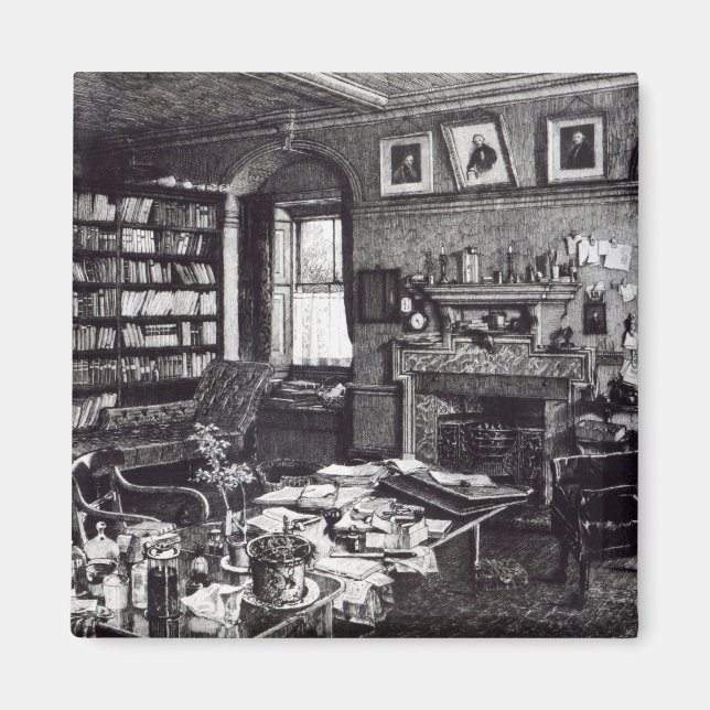 Imán Estudio de Charles Darwin en Down House, 1882 (Frente)