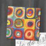 Imán Estudio de color | Wassily Kandinsky<br><div class="desc">Pintura de arte fino titulada Estudio del color,  plazas con círculos concéntricos (1913) por el artista ruso Wassily Kandinsky. El arte original es un colorido estudio abstracto hecho con acuarela,  gouache y crayón en papel. 

Utilice las herramientas de diseño para agregar texto personalizado o personalizar la imagen.</div>
