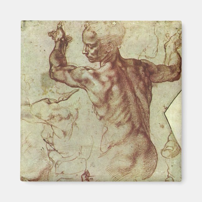 Imán Estudio de Miguel Ángel sobre un Sibyl libio (Frente)