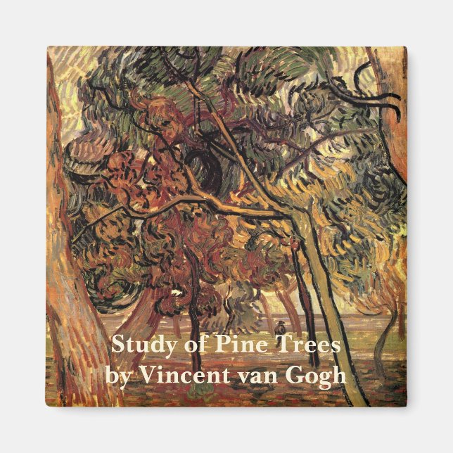 Imán Estudio de Pinos por Vincent van Gogh (Frente)