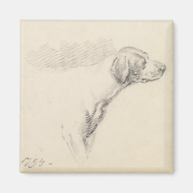 Imán Estudio de un Hound, 1794 (lápiz sobre papel) (Frente)