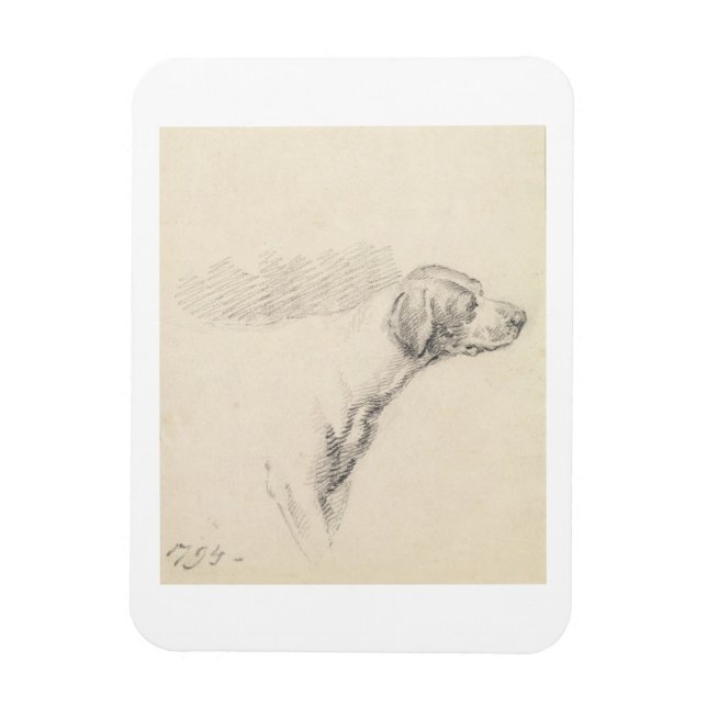 Imán Estudio de un Hound, 1794 (lápiz sobre papel) (Vertical)