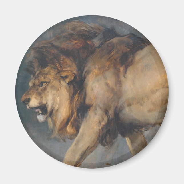 Imán Estudio de un león (por Edwin Henry Landseer) (Frente)