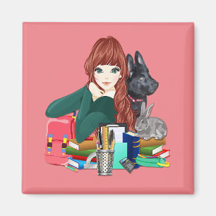 Imán Estudio escolar Buddies Furry Friends Magnet, ZKOA