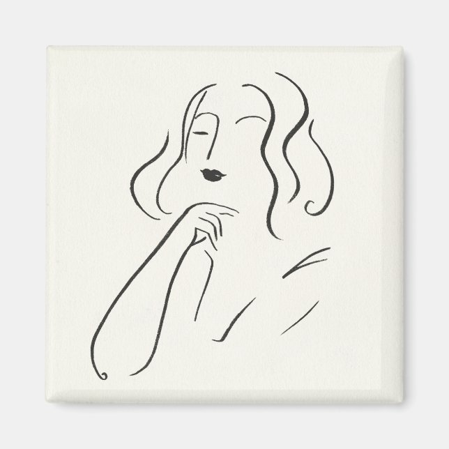 Imán Estudio simple - Esbozo de una mujer (Frente)