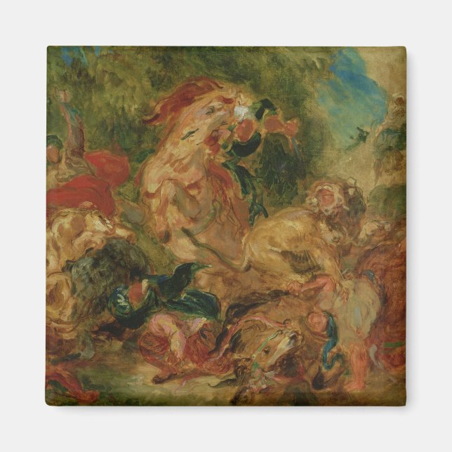 Imán Estudio sobre la caza de leones, 1854 (Frente)