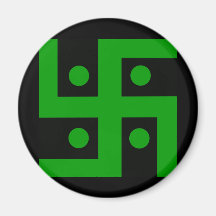 Esvástica hindú (verde sobre fondo negro)
