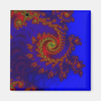 Imán Eternalidad | Arte fractal azul y rojo