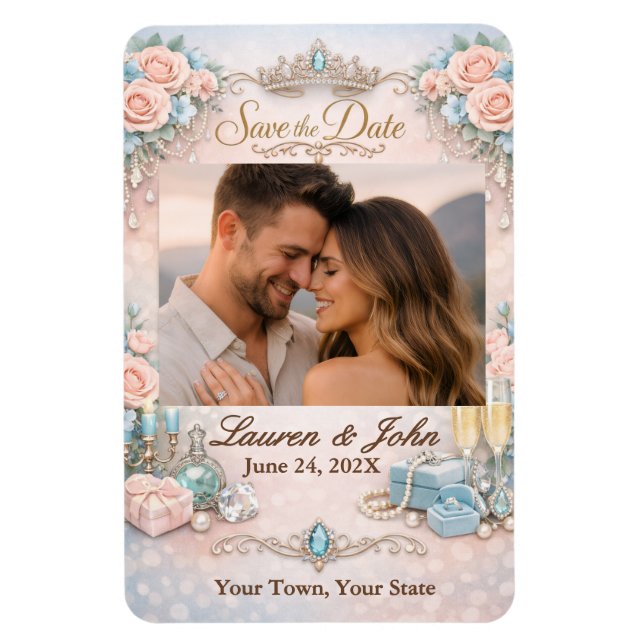 Imán Eternally Majestic Photo Save Date Wedding Magnet (Vertical)