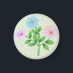 Imán Ethereal Watercolor Wildflower Bouquet - Pastel Fl<br><div class="desc">A delicate, hand-painted digital watercolor illustration featuring a trio of ethereal wildflowers in soft shades of sky blue, misty purple, and blush pink. This botanical piece captures the fluid transparency of traditional watercolor with a modern, clean aesthetic. Perfect for cottagecore lovers, nursery decor, or anyone who appreciates the quiet beauty...</div>