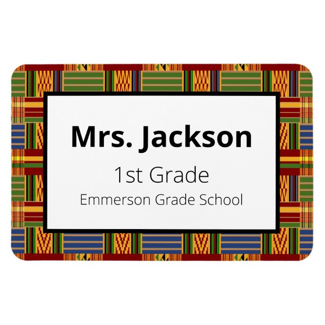 Imán Ethnic Kente K84 Teacher 1st Grade (Horizontal)