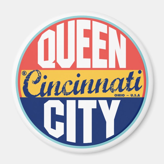 Imán Etiqueta Cincinnati Vintage (Frente)