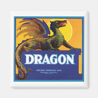 Imán Etiqueta de caja de la vendimia de Dragon