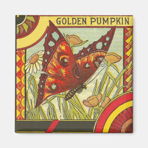 Imán Etiqueta de calabaza dorada/calibre