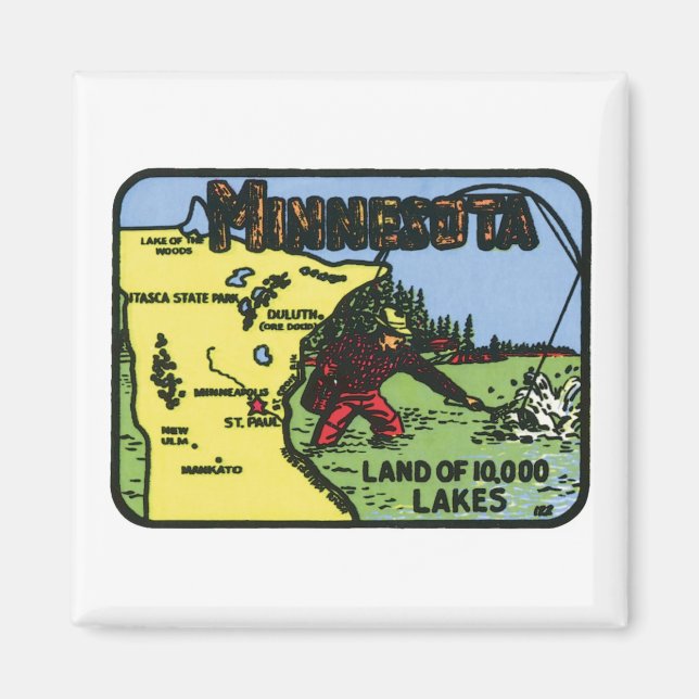 Imán Etiqueta de cosecha de Minnesota MN (Frente)