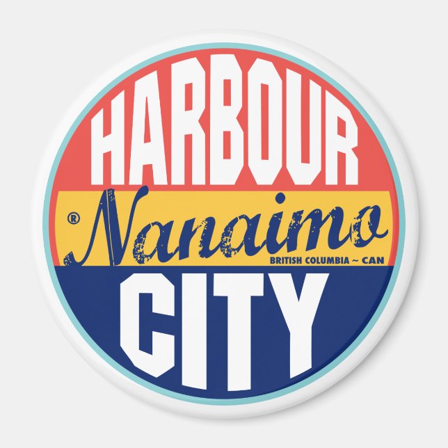 Imán Etiqueta de cosecha de nanaimo (Frente)