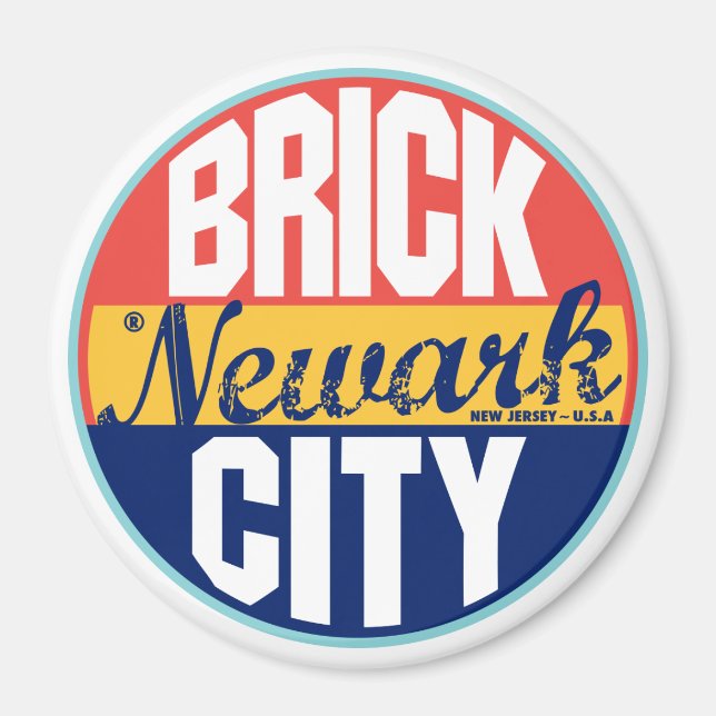 Imán Etiqueta de cosecha de Newark (Frente)