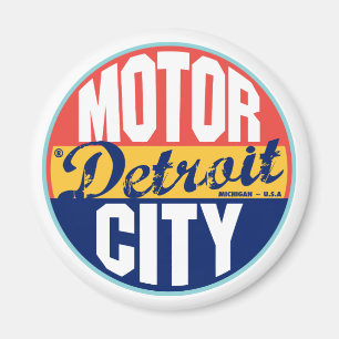 Imán Etiqueta de época de Detroit