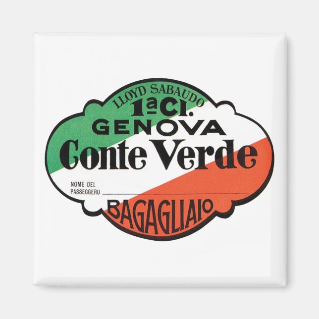 Imán Etiqueta de equipaje Genova Conte Verde (Frente)