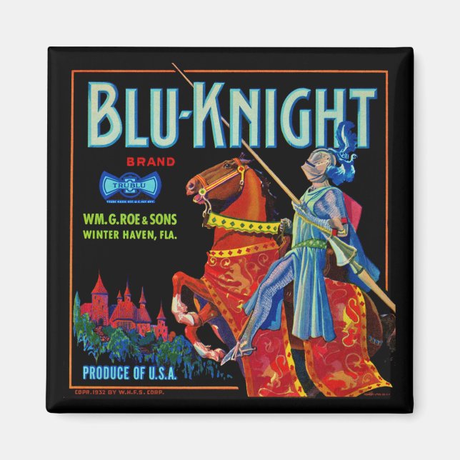 Imán Etiqueta de fruta Blu Knight (Frente)