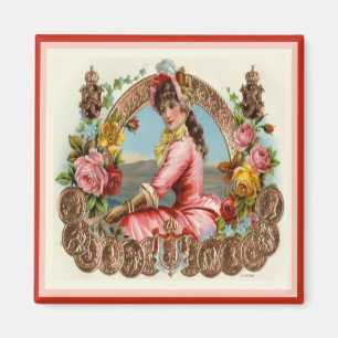 Imán Etiqueta de la caja de cigarros del vintage