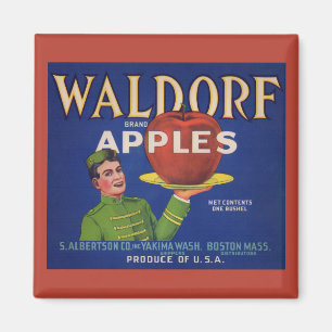 Imán Etiqueta de la caja de manzanas Waldorf de los año